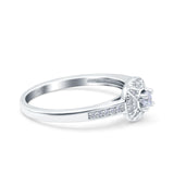 Art Deco Wedding Ring Band Round Pave Simulated Cubic Zirconia 925 Sterling Silver (8mm)