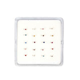 Assorted Color Nose Stud 925 Sterling Silver -(20 Nose Studs in a Box)