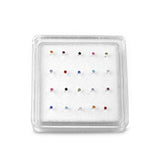 Assorted Color Nose Stud 925 Sterling Silver -(20 Nose Studs in a Box)