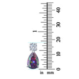 Teardrop Solitaire Pendant Pear Simulated Rainbow CZ 925 Sterling Silver (18mm)