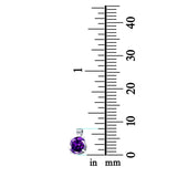 Round Simulated Cubic Zirconia Charm Pendant 925 Sterling Silver (8mm)