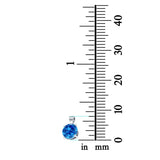 Round Simulated Cubic Zirconia Charm Pendant 925 Sterling Silver (8mm)