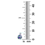 Round Simulated Cubic Zirconia Charm Pendant 925 Sterling Silver (8mm)