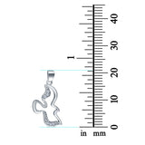 Dove Charm Pendant Simulated Cubic Zirconia 925 Sterling Silver (21mm)