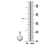 Charm Pendant Pearl Round 925 Sterling Silver (11mm)