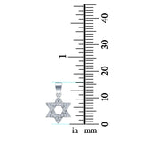 Star of David Charm Pendant Simulated Cubic Zirconia 925 Sterling Silver(16mm)