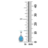 Pear Lab Created Opal Simulated Cubic Zirconia 925 Sterling Silver Charm Pendant