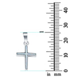 Lab Created Opal Simple Cross 925 Sterling Silver Charm Pendant