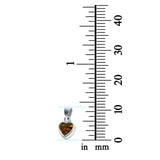 Solitaire Heart Pendant Charm Created Opal 925 Sterling Silver