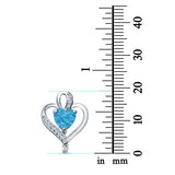 Heart Charm Pendant Lab Created Opal & Simulated Cubic Zirconia 925 Sterling Silver