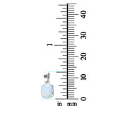 Oval Lab Created Opal Pendant Charm 925 Sterling Silver