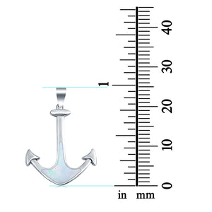 Anchor Pendant Charm Lab Created 925 Sterling Silver