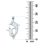 Dolphin Turtle Charm Pendant Lab Created Opal 925 Sterling Silver