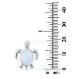 Turtle Pendant Charm Lab Created Opal Solid 925 Sterling Silver