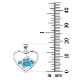 Mountain Heart Lab Created Opal Charm Pendant 925 Sterling Silver