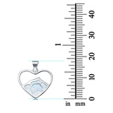 Mountain Heart Lab Created Opal Charm Pendant 925 Sterling Silver
