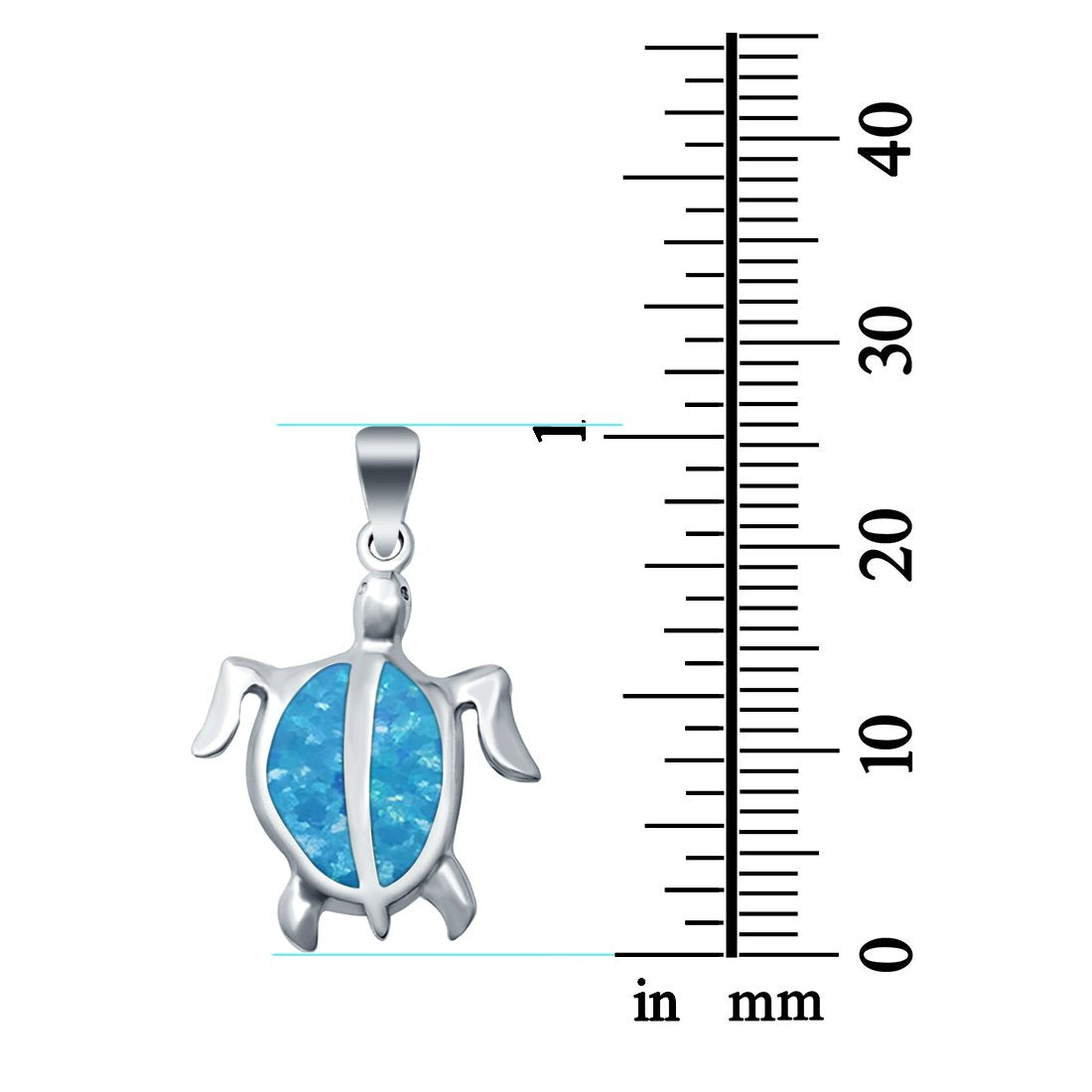 Sea Turtle Charm Pendant Lab Created Opal 925 Sterling Silver