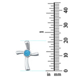 Cross Charm Pendant Lab Created Opal 925 Sterling Silver