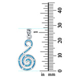 Swirl Lab Created Opal 925 Sterling Silver Charm Pendant