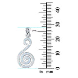 Swirl Lab Created Opal 925 Sterling Silver Charm Pendant