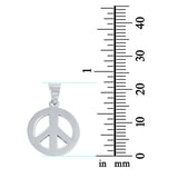 925 Sterling Silver Plain Peace Sign Charm Pendant Fashion Jewelry