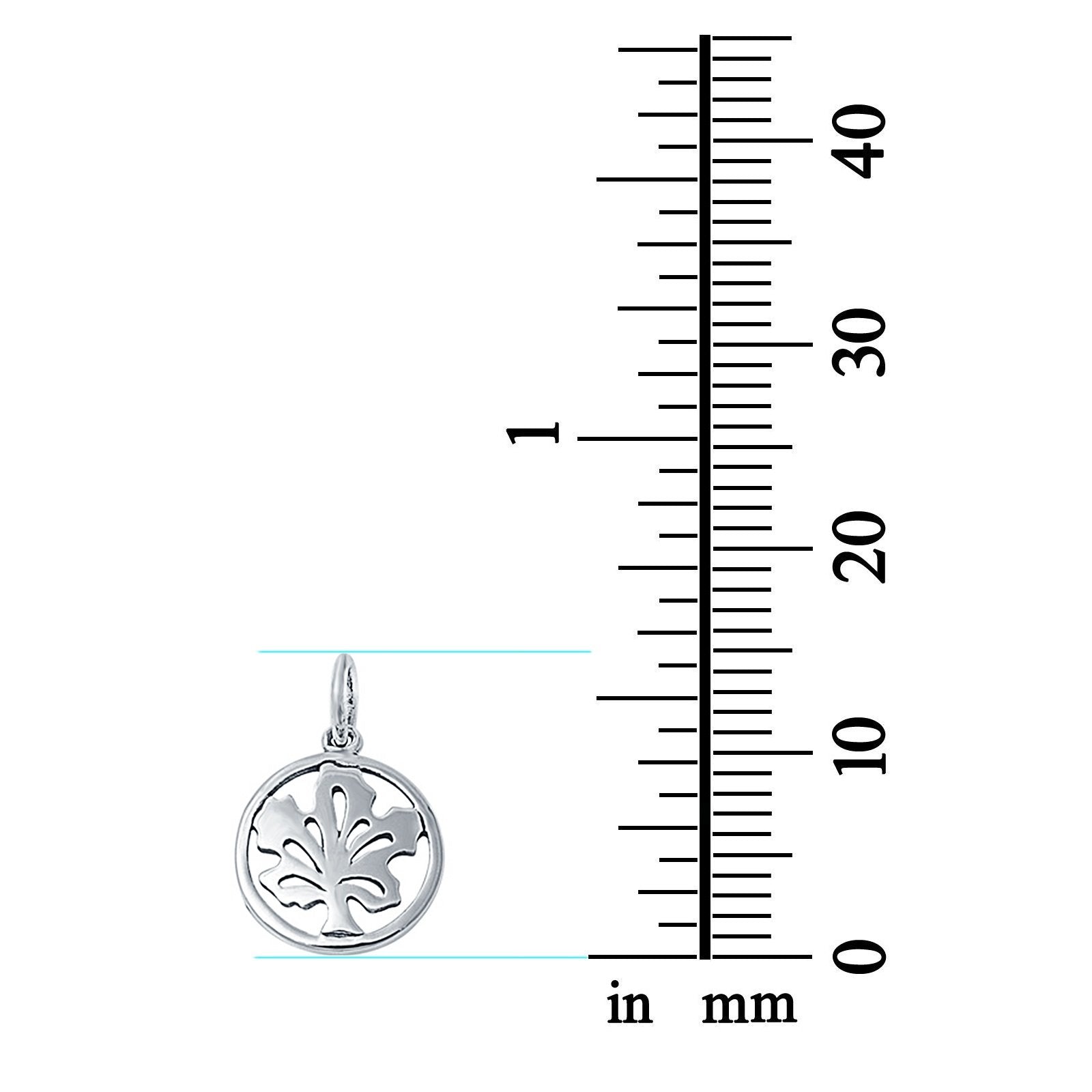 Silver Tree Pendant Round 925 Sterling Silver