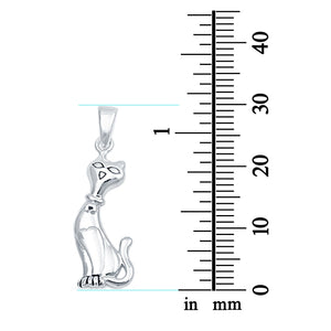 Cat Pendant Charm Fashion Jewelry 925 Sterling Silver
