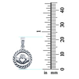 Silver Claddagh Pendant Charm Fashion Jewelry 925 Sterling Silver