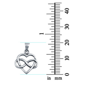 Heart Infinity Charm Pendant 925 Sterling Silver