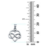 Heart Infinity Charm Pendant 925 Sterling Silver