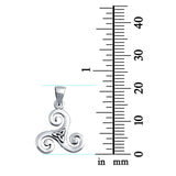 Celtic Swirl Spiral Charm Pendant 925 Sterling Silver Fashion Jewelry