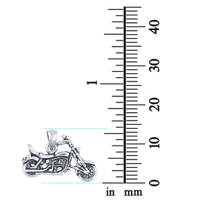 Motorcycle Charm Pendant 925 Sterling Silver