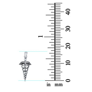 Caduceus Pendant Charm 925 Sterling Silver