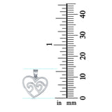 Waves in Heart Charm Pendant 925 Sterling Silver
