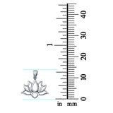 Silver Lotus Charm Pendant 925 Sterling Silver Fashion Jewelry