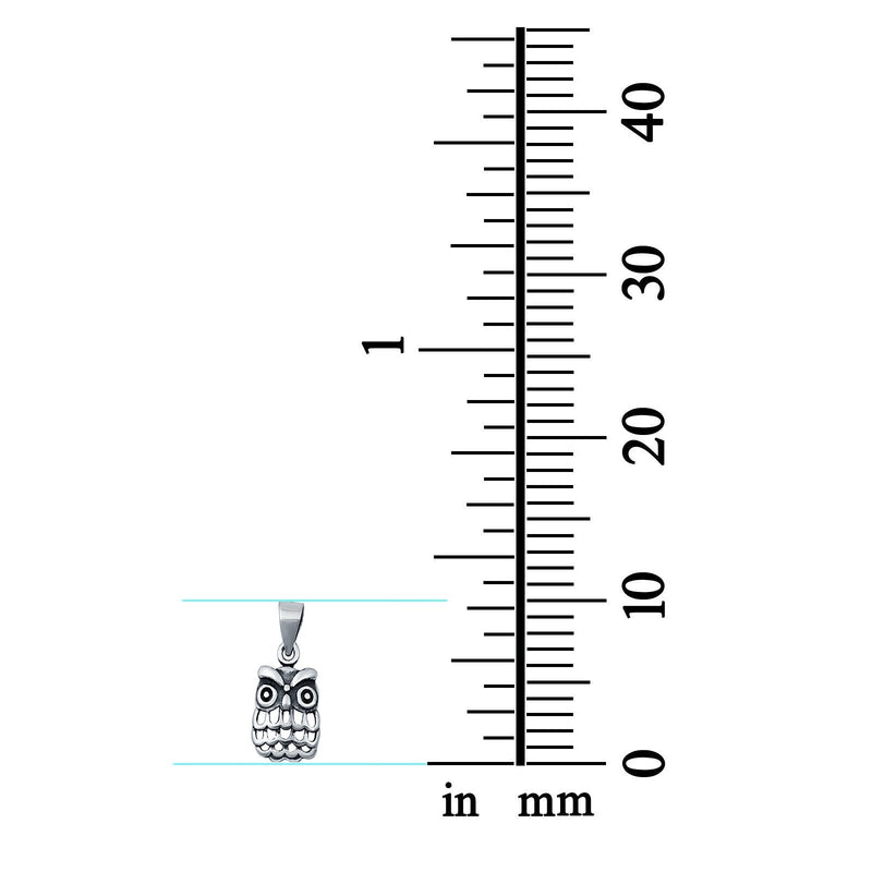 Sterling Silver Owl Pendant Charm 925 Sterling Silver