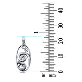 Silver Waves Pendant Charm 925 Sterling Silver Fashion Jewelry (23mm)