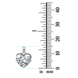 Heart & Love Charm Pendant 925 Sterling Silver (15mm)