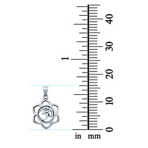 Sterling Silver Om Pendant Charm 925 Sterling Silver (16mm)