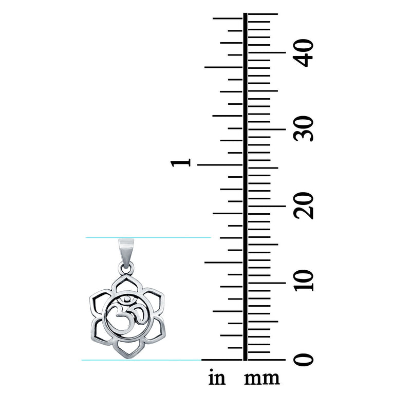 Sterling Silver Om Pendant Charm 925 Sterling Silver (16mm)