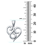 Heart Pendant Charm 925 Sterling Silver (24mm)