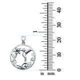 Hummingbird Charm Pendant 925 Sterling Silver (23mm)