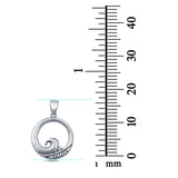 Circle Wave Pendant Charm 925 Sterling Silver Fashion Jewelry (17mm)