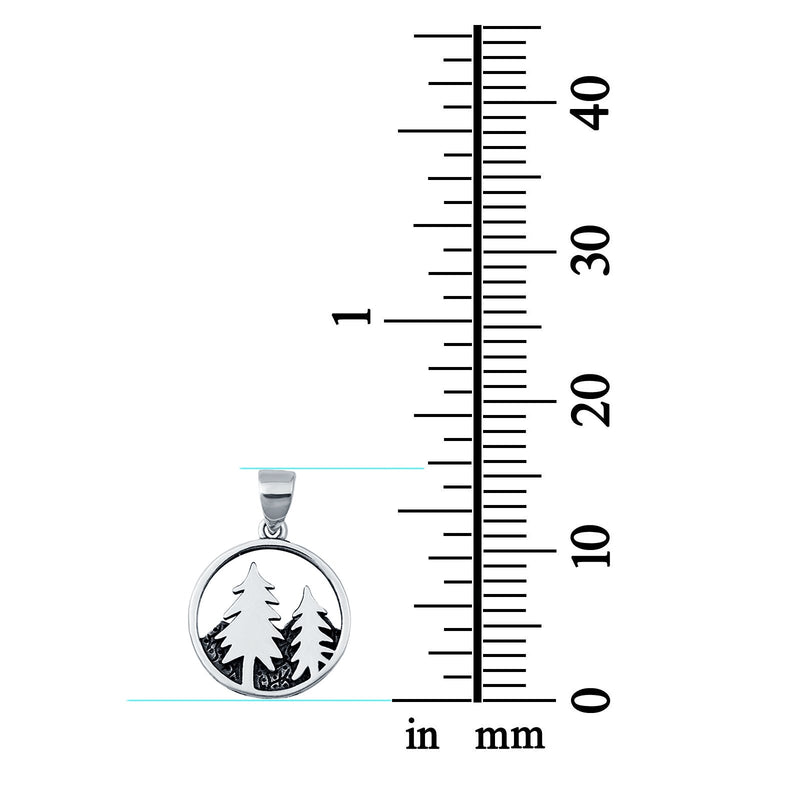 Mountain Forest Charm Nature Wilderness Plain Pendants 925 Sterling Silver