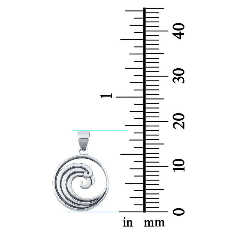 925 Sterling Silver Wave Plain Pendants Fashion Jewelry Gift