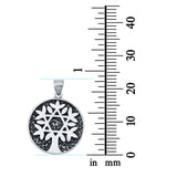 Jewish Star Tree Pendant Round 925 Sterling Silver
