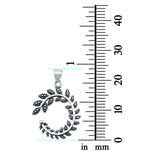 Bali Fern Charm Pendant Round 925 Sterling Silver