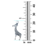 Giraffe Charm Pendant Round 925 Sterling Silver