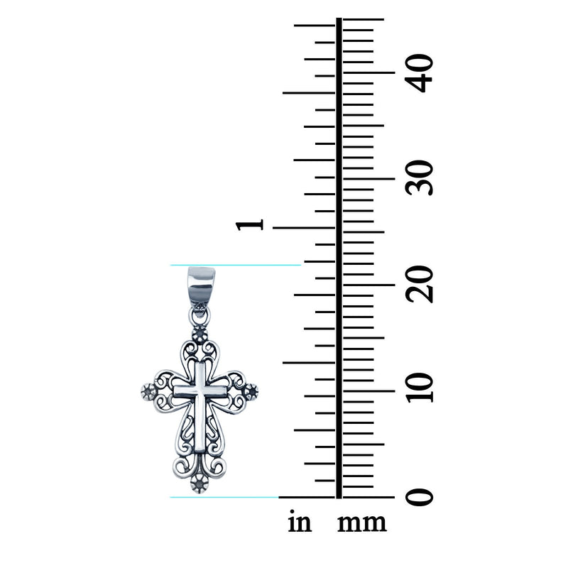 925 Sterling Silver Cross Pendant Charm