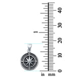 Compass Charm Pendant 925 Sterling Silver